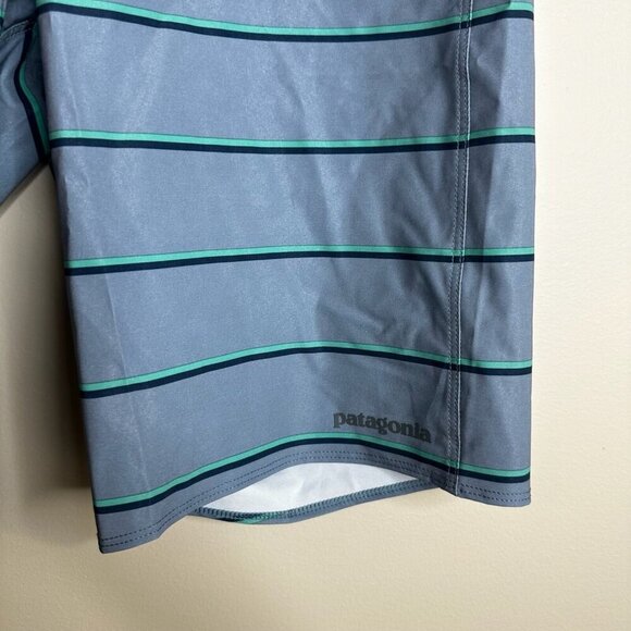 Patagonia Board Shorts Mens 30 Hydropeak Outdoor Striped Beach Stretch Swim Surf - Picture 5 of 14